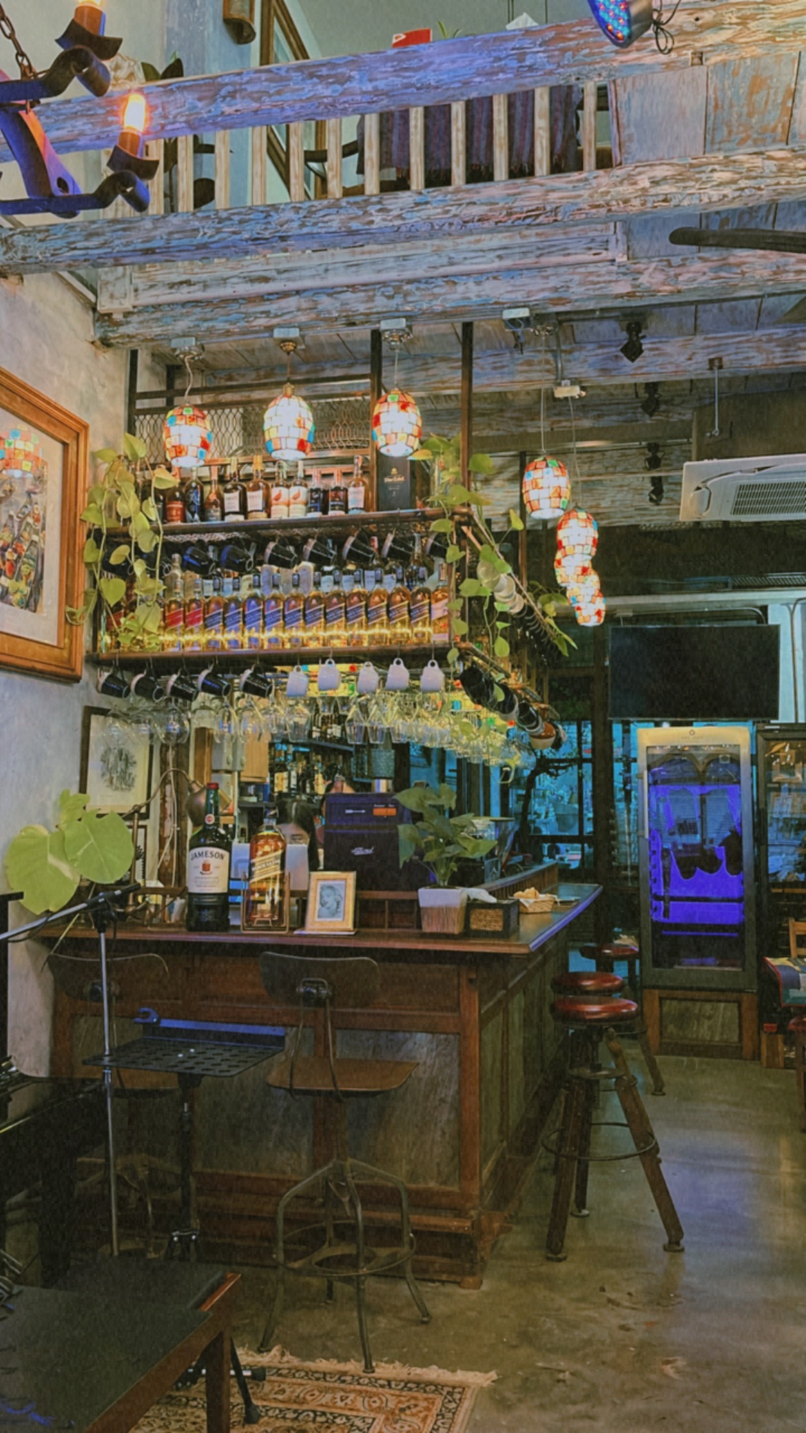 Rustic bar counter